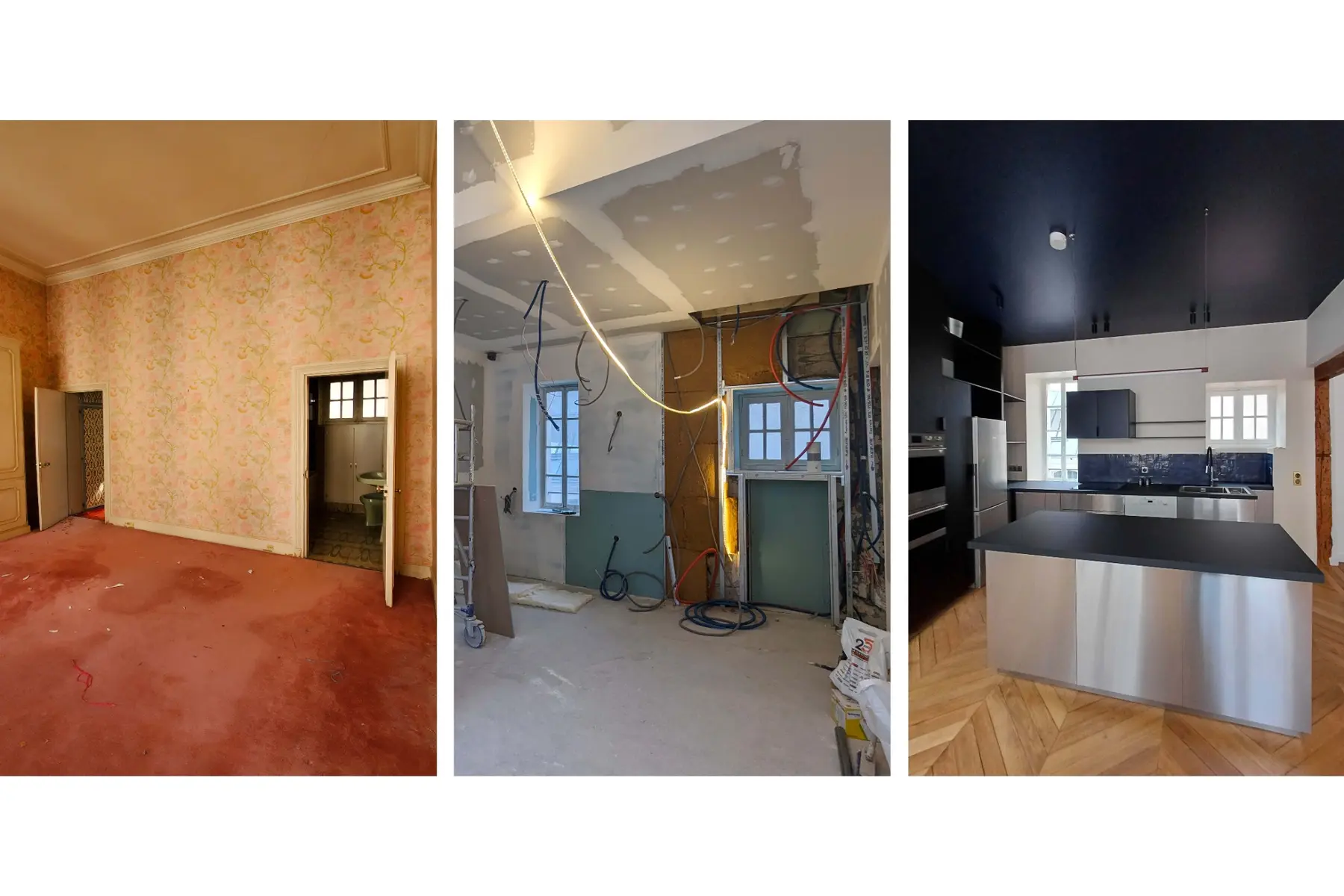 Cuisine pendant un chantier de rénovation EDNA